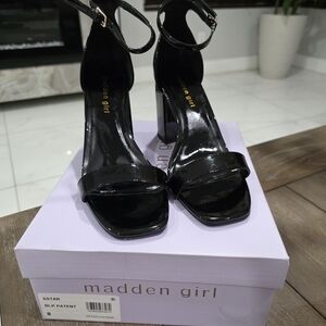 Madden Girl Shiny Black Heels